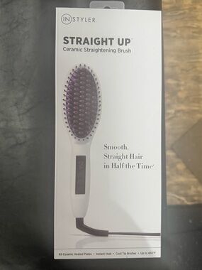InStyler Straight Up Ceramic Straightening Brush — Purple